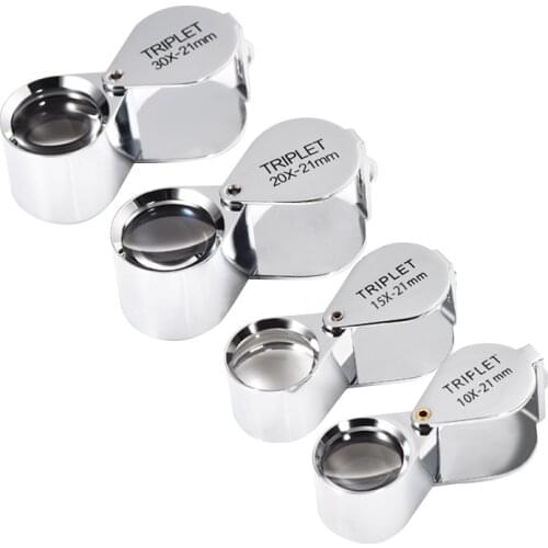 Handheld Portable Magnifier Folding Jewelry Appraisal Magnifier 30 Times Jade Antique Diamond Stamp Optical Glass