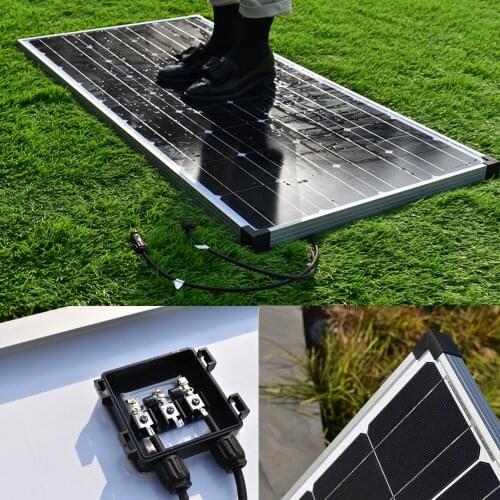 Glass Solar Panel 18V 100W 200W 300W 400W Aluminum Frame 30MM Thickness Rigid Solar Panel 12V/24V Battery Charge For Home Roof