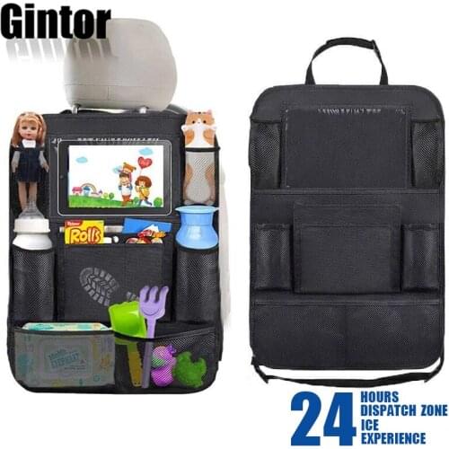 Car Seat Storage Bag Oxford Cloth Sundries Bag Multi-pocket IPad Hanging Bag Child Kick-proof Beverage Bag Car Accessories New