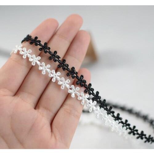 15Yards/lot 9mm Width High Quality Embroidered Nigerian Lace Fabrics Garment Decoration Wedding Dress Flower Lace Trimming DIY