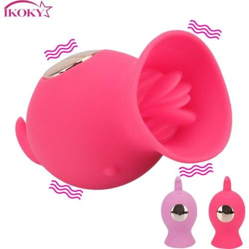 Female Masturbator Mini Sucking Tongue Vibrator Clitoris Nipple Stimulation Vagina Massager Oral Sucker Sex Toys For Women
