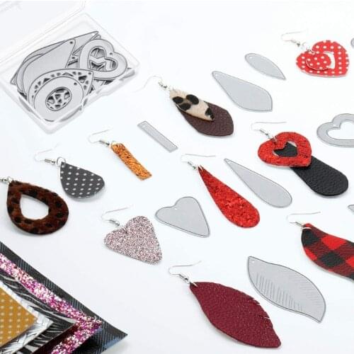 13MC 19Pcs Earring Cutting Dies Earrings Cut Template Die-Cut Leather Teardrop Leaf Die Cutting Molds for Making Earrings DIY