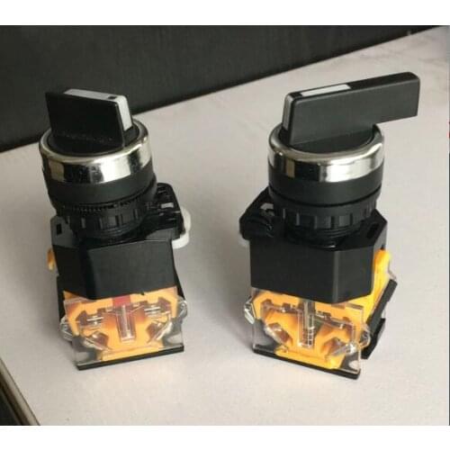 2pcs 2 Positions Selector Knob switch select button NO NC 10A 380V LA38-11X/2 LA38-11X2 22mm