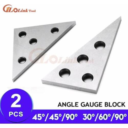 2Pcs 30/45/60/90 Degree Precision Machinist Measurement Tool Angle Block Ruler Inch Metric Triangle Metal Block Angle