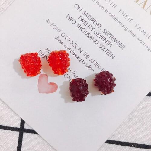 6 pieces / lot Vintage Imitation Mulberry Fruit Glass Bead Earrings Earrings Earrings Jewelry Material Accessories Other