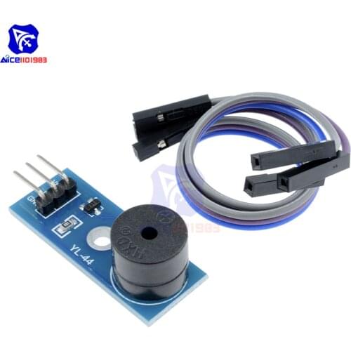 2PCS/Lot Active Buzzer Sensor Beep Alarm Module for Arduino Smart Car 3.3 -5V MCU IO Port with 3 Pins Dupont Line