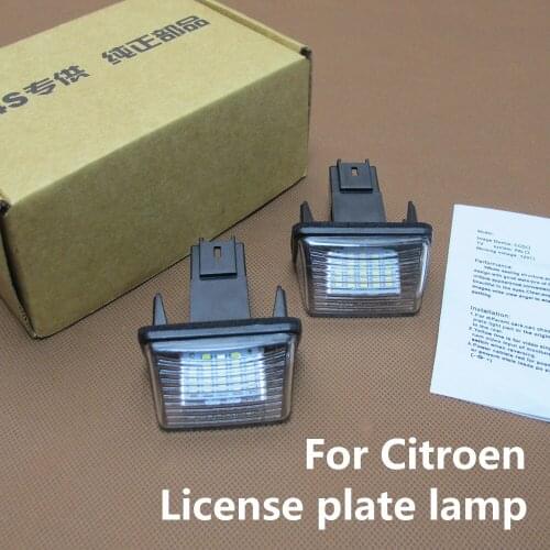 Auto LED License Number Plate Light For Citroen C3 Picasso C4 PICAS Saxo Xsara Picasso Car Illuminating Lamp