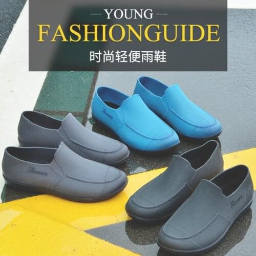 Summer Fashion Rain Boots Men Waterproof Non-slip Low Top Water Shoes Kitchen Fishing Outdoor Rain Boots Men Slip on Rain Shoes