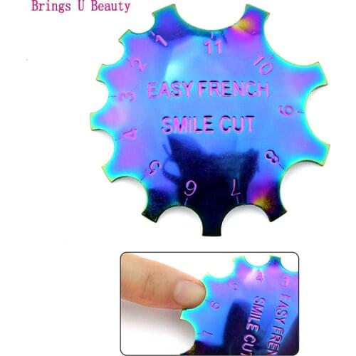 C-Shade Easy French Smile Line Edge Trimmer Cutter Acrylic Nail Tips Mold Guides French Nail Art Template Tool with 11 Size