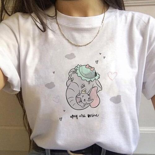 T Shirt for Women Disney Animated Films Lady Tshirt Elephant Dumbo Graphic Harajuku Unisex Clothes Dropship