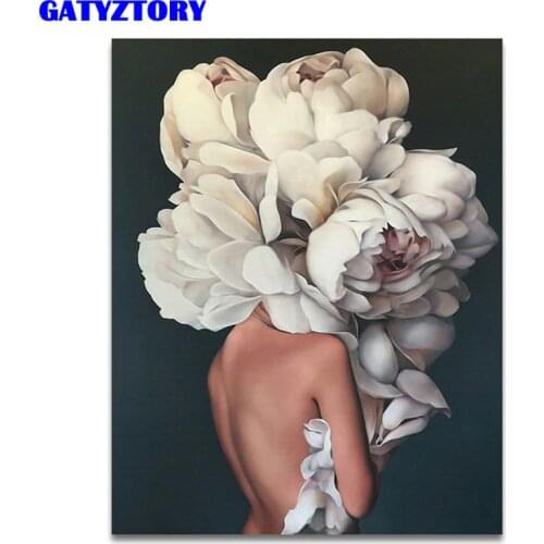 GATYZTORY Oil Paint By Numbers Flowers Women Painting By Numbers Diy Abstract Figure Gift Wall Art Picture For Home Decors Art