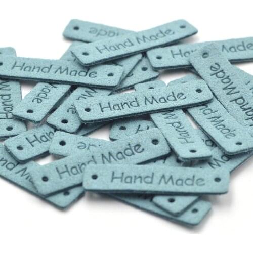 KALASO 20Pcs Handmade Labels Tags Clothes Garment Blue Labels Hand Made Handicrafts Bags DIY Craft Sewing Supplies Accessories