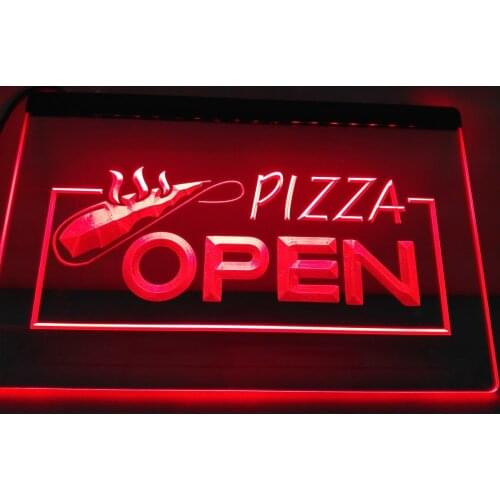 LB026- OPEN Pizza Restaurant Displays LED Neon Light Sign home decor crafts