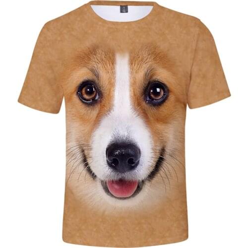 Fashion Animal dog 3D t shirt Men women Tops Summer Hip Hop Harajuku t shirt 3D print cute dog Tees boys girls Casual t shirt