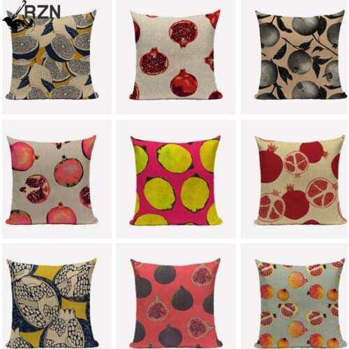 Pomegranate Fruit Home Decor Cushion Cover Cotton Linen Decorative Throw Pillowcase for Sofa Bed Couch Pillow Cover 45X45CM