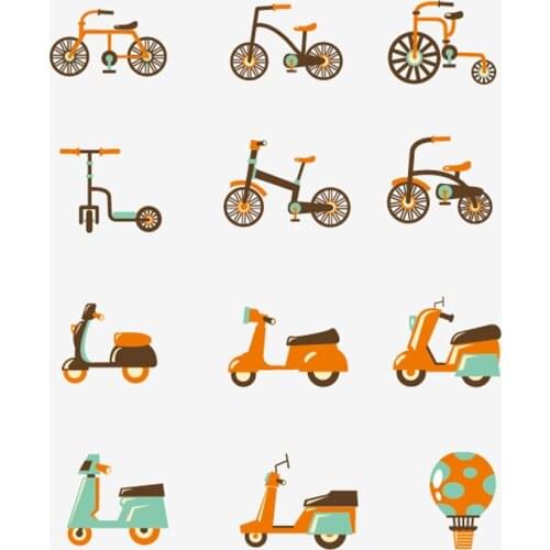 NewCartoon Bicycle Motorcycle Hot-air Balloon Vehicle Metal Cutting Dies for DIY Scrapbooking Stencil Stamps and Dies