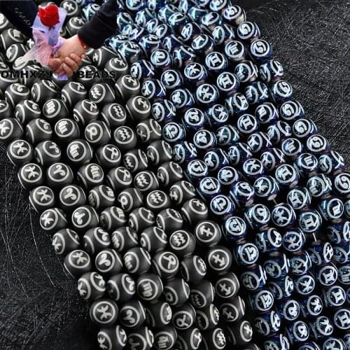 OMH Z81 10mm Polished By Hand Jewelry DIY Making Bracelet Necklace Christmas Gift Glass Round Zodiac Plating Loose Spacer Beads