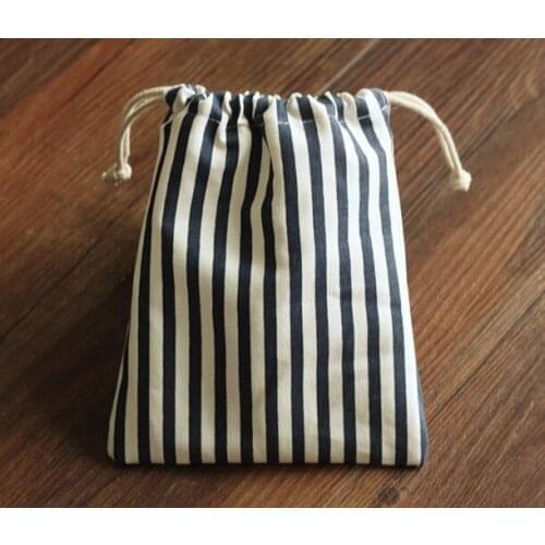 Blue stripe Linen Gift bag 8x10cm 9x12cm 10x15cm 13x17cm pack of 50 Baby Shower Wedding Birthday Party Candy Favor Pouch
