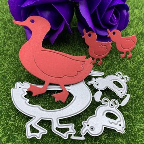 3 animal duck with baby walking hand embossed DIY album scrapbook greeting card decoration metal cutting mold