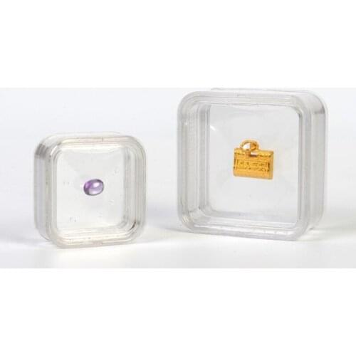 96pcs 40*40mm 55*55mm Transparent Floating Display Case Earring Gems Ring Jewelry Suspension Packaging Box PET Membrane holder