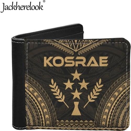 Jackherelook Kosrae Polynesian Design Luxury Mens PU Leather Credit Bank Card Holder Wallet Coin Purse for Men Male porte carte