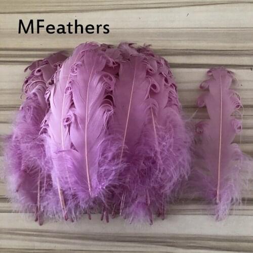 Retail 100 pcs Light Purple Dyed 13-20 cm DIY roll curly nagorie goose feathers feather pad accessories 28colors