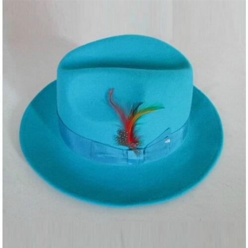 Unisex Wool Fedora Hat Wool Panama Hat Adult Woolen Fedoras Hats Male Felt Fedora Hats Godfather Hat Cowboy Cap B-8119