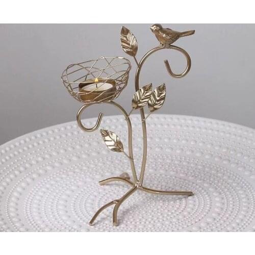 Modern&antique fashional wrought iron bird cage &Christmas golden candle holder