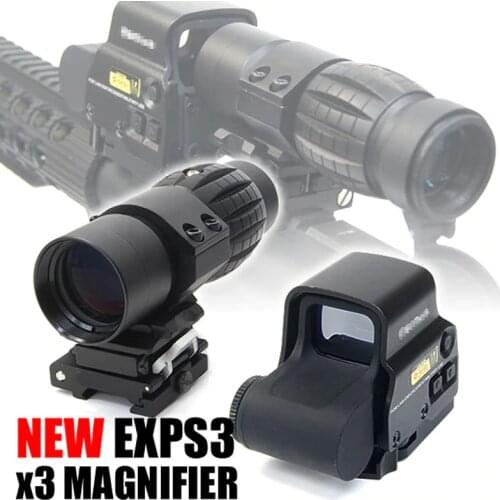 Tactical 558 Holographic Scope Red and Green T-dot Sight with 3X Magnifier Combo Hunting Rifle Scope fit 20mm Rail Mount