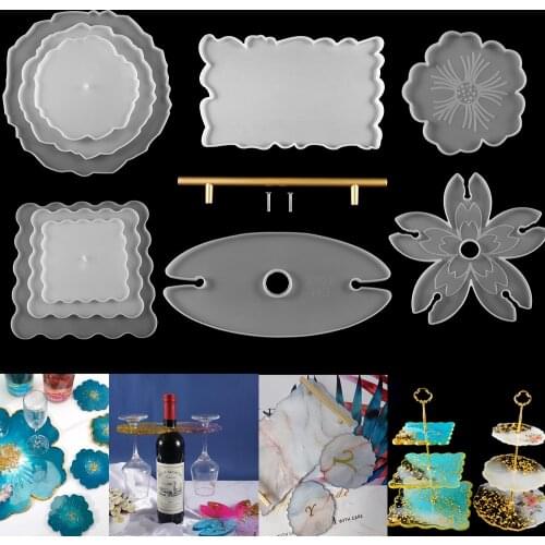 1pcs Epoxy Resin Plate Coaster Molds Silicone Fruit Disc Tray Wine Glass Rack Mold DIY Home Decoration Jewelry making Accessorie