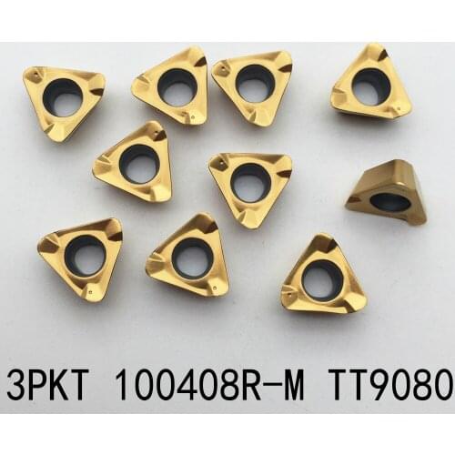 10pcs 3PKT100408R-M TT9080 carbide inserts 3PKT 100408R-M TT9080 for stainless steel OR High-temp alloys