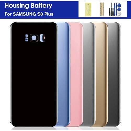 Rear Battery Door Case For Samsung Galaxy S8 Plus S8 s8+ G955 G955F G950 G950F Back Glass Housing Cover + Adhesive +Camera Frame