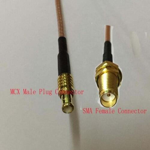 1PCS MCX Male Plug To SMA Female Jack Connector RF Coaxial Extension Pigtail Cable RG316 15CM/20CM/30CM
