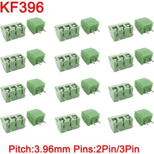 10/20/50Pcs KF396 2Pin 3Pin Spliceable Plug-in PCB Screw Terminal 3.96mm Pitch 2/3Pin Green PCB Screw Terminal Blocks Connector