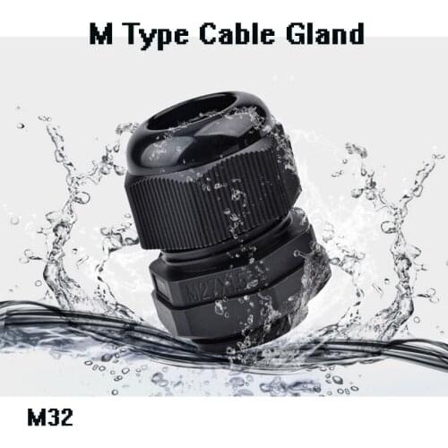 10pcs M Type Nylon PA66 Cable Conduit Gland waterproof gland IP68 M32 High Quality 18-25mm No Waterproof Gasket Free shipping