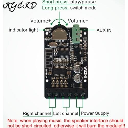 12V ZK-152H TI TPA Solution Bluetooth 5.0 Amplifier Board 15W+15W Two Channel Stereo Audio with AUX Jack Cover Case For Speakers