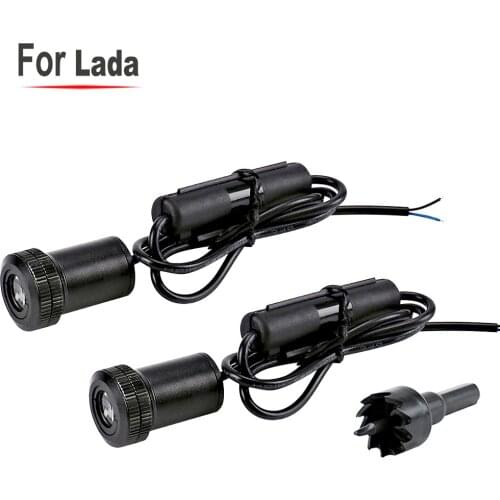 2pcs Car Welcome Courtesy Light For Lada Revolution Samara Safarl Signet Granta Logo Door Shadow Ghost Warning Lamp Car Styling