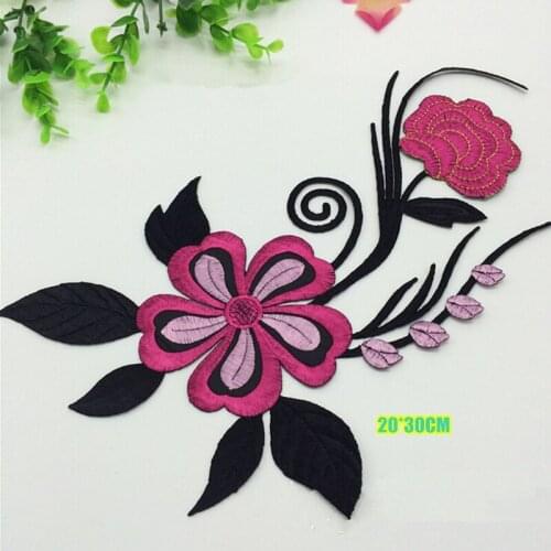 5 colors diy applique embroidery flower patches iron on for clothes
