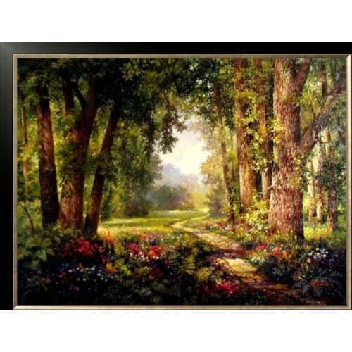 59-44-Needlework Craft Home decor French DMC Quality Counted Cross Stitch Kit Set DIY Oil painting 14 ct Along this Cobbled