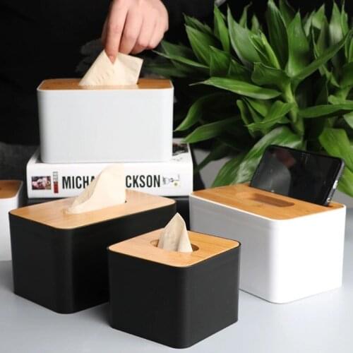 Wooden Plastic Tissue Box Solid Wood Napkin Holder Case for Home Kitchen Home Decoration Simple Stylish Car Box Storage Organize