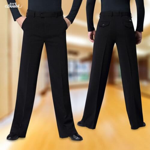 Doubl Brand Ballroom New Dance Pants Ladys for Mens Standard Latin Dancing Salsa Waltz Pocket Flap Wide Straight Legs