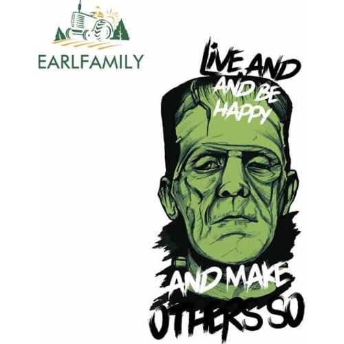 EARLFAMILY 13cm x 6.9cm for Live and Be Happy Green Car Stickers and Decals Vinyl Car Wrap Trunk Wall VAN JDM Car Assessoires