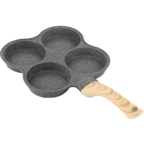 4 Hole Omelet Pan for Burger Eggs Ham PanCake Maker Frying Pans Creative Non-stick No Oil-smoke Breakfast Grill Wok Cooking Pot