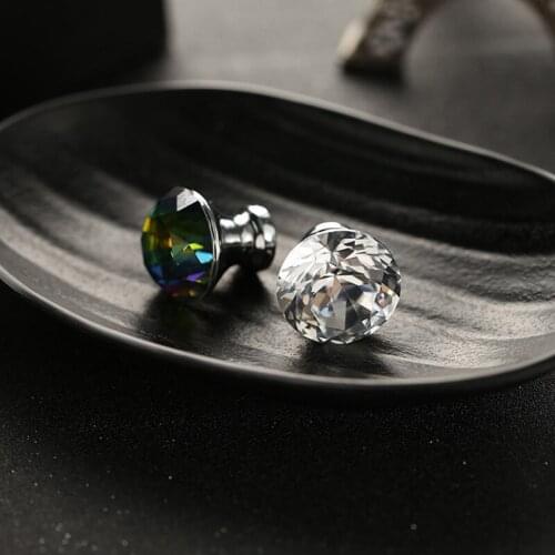 Hot 10pcs 30mm Diamond Crystal Glass Alloy Door Drawer Cabinet Wardrobe Pull Handle Knobs Drop Worldwide Store Freeshipping