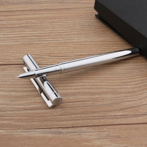 JINHAO 126 stainless steel Silver classic GIFT F Fountain Pen