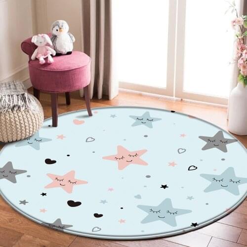 Tapis Salon Rug Childrens Flannel Carpet Animal Puzzle Star Learn Round Carpet Bathroom Door Floor Mat Doormats Home Decor