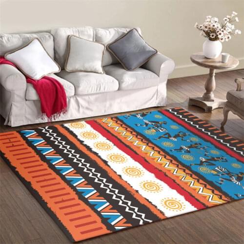 Carpets for Living Room Colorful Tribal Ethnic Style Pattern Thick Carpet Area Rug for Bedroom Living Room Table Accessories