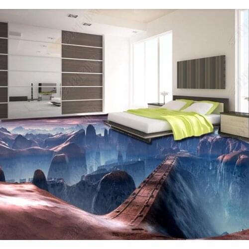 Custom Beautiful game scene ground bridge Floor Wallpaper 3D Room living room Waterproof Kitchen Vinyl Wall Paper Murals