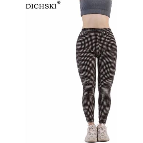 DICHSKI Push Up Plaid Leggings For Fitness High Waist Workout Tights Sport Woman Yoga Spring And Autumn Printed Soft Gym Pants