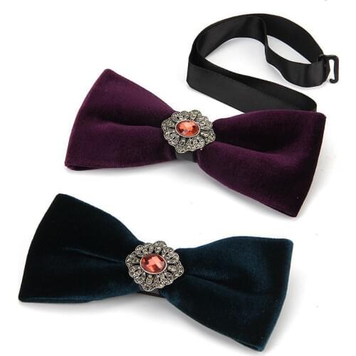 Fashion Necktie Groom Korean Diamond Handmade Bow Ties Luxury Wedding Birthday Party Silk Bow Tie Butterfly